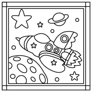 Fusée 04 - Coloriages véhicule - Coloriages - 10doigts.fr